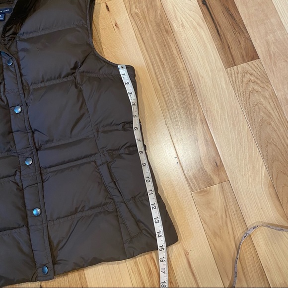 Lands End Women’s Dark Brown 80% Down 20% Feathers Puffer Vest Snap Closure - Picture 7 of 7